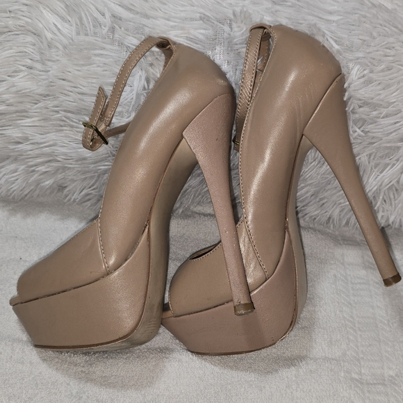 Blush Steve Madden Heels Aomplis Leather Upper S-6 - Picture 3 of 16